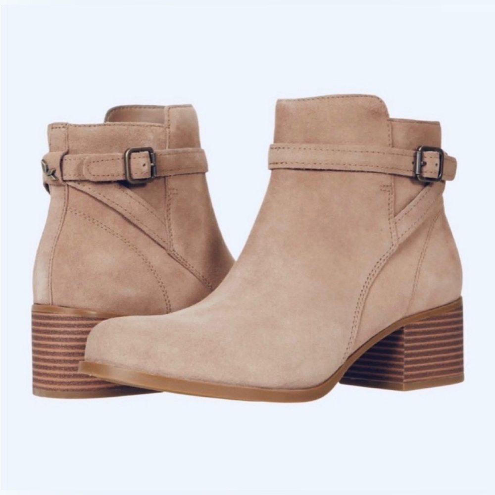 Koolaburra By Ugg Womens Erena Ankle Booties Brown Block Heels Zip Buckle Sz 10
